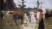 Girls and cows Ilia Efimovich Repin